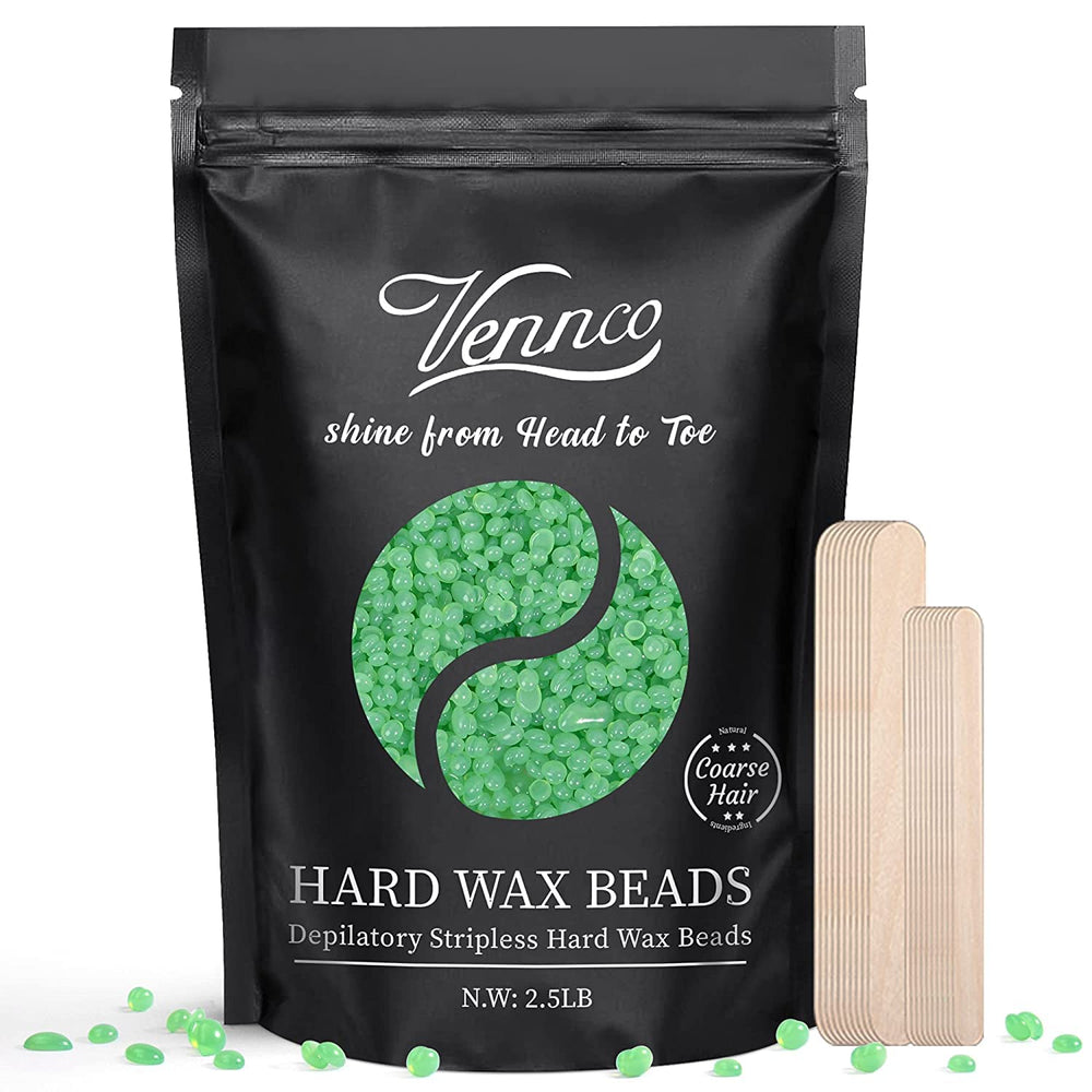 Vennco Aloe Wax Beads 2.5lb bag ready for full-body waxing at home.