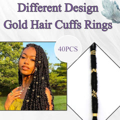 VENOFEN joyas doradas para dreadlocks 03 brillo ligero para sesiones o fiestas.