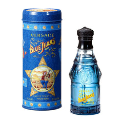 Versace Blue Jeans para hombre, envase elegante, ideal para ocasiones casuales y salidas nocturnas.