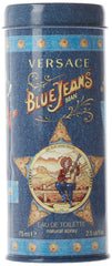 Versace Blue Jeans para hombre, etiqueta visible, transmite estilo clásico y confianza en el día a día.