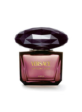 Versace Bright Crystal Noir Parfum frasco frontal, perfume para ocasiones elegantes y nocturnas.