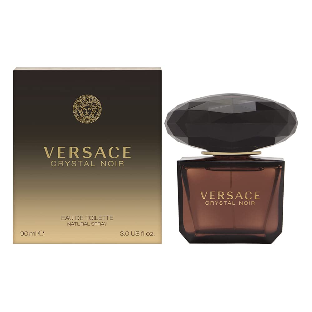 Versace Crystal Noir, botella de 3 onzas en primer plano, ideal para ocasiones especiales.