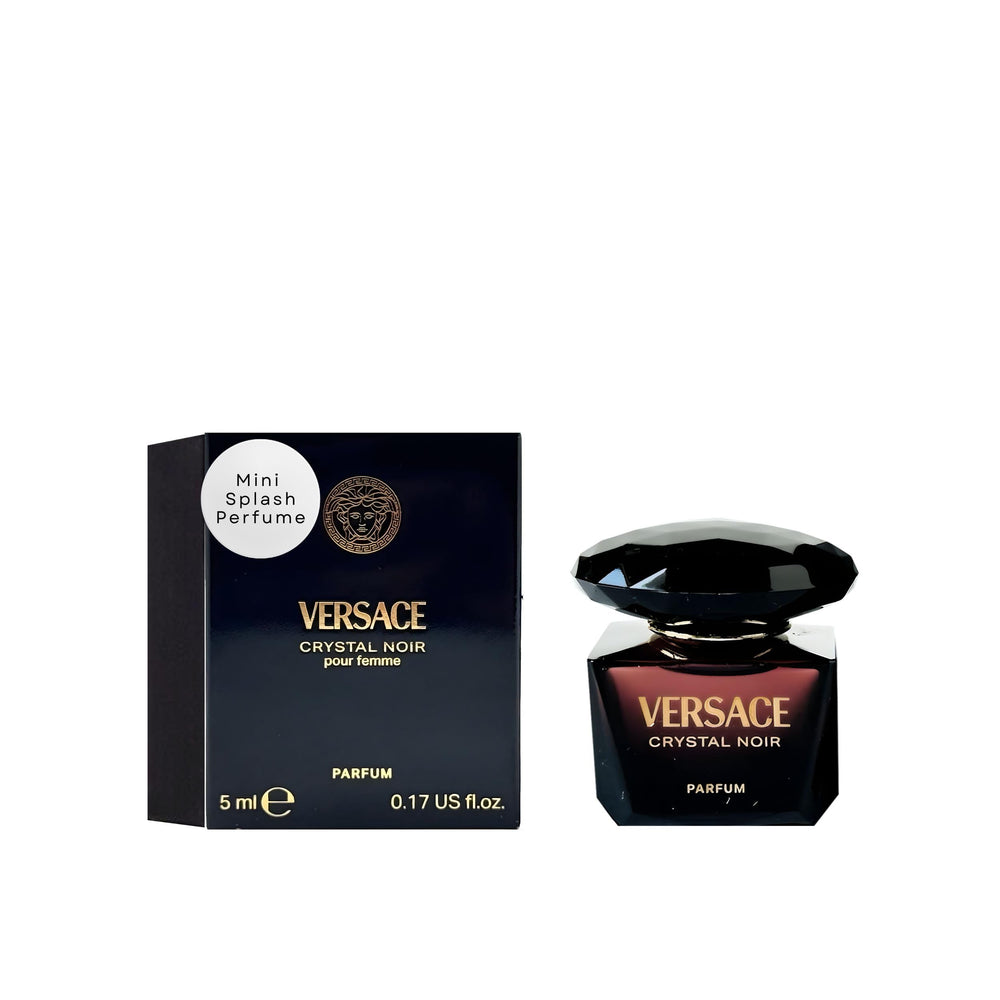 Versace Crystal Noir mini bottle front view, ideal for on-the-go luxury.