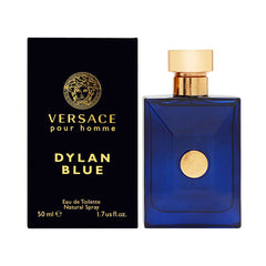 Versace Dylan Blue frasco detalle, aroma sofisticado para ocasiones.