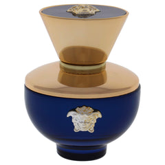 Versace Dylan Blue Pour Femme, detalle de etiqueta elegante para ocasiones.