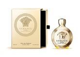 Versace Eros Pour Femme: frasco ornamentado ideal para tocador.