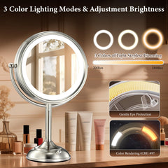 VESAUR Luz LED brillante y regulable para maquillaje detallado y claro.