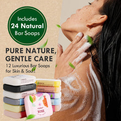 VESPRO jabon natural set regalo 24 barras sal marina: limpieza suave y fresca.