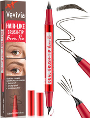 Lápiz de cejas Vevivia con punta doble y curva para cejas naturales y definidas