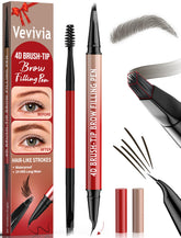 Vevivia lápiz de cejas con pincel 4D curvo para trazos suaves.