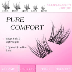 VEYESBEAUTY grupos de pestañas fibras PBT suaves para comodidad