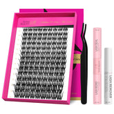VEYESBEAUTY kit de pestañas clusters 3D fluffy para un look voluminoso y ligero