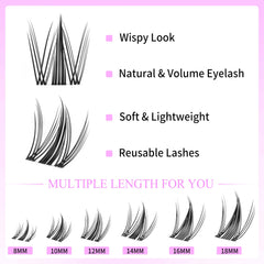 Applying VEYESBEAUTY Manga Lash Clusters with applicator for easy DIY use.