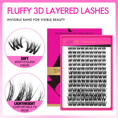 VEYESBEAUTY Pestañas 3D en capas para efecto esponjoso.