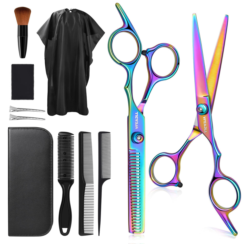Tijeras de peluquería VFAEJLL kit 11 piezas para cortes precisos en casa