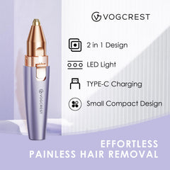 VG VOGCREST recortador cejas rostro con luz LED integrada para ver mejor