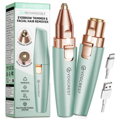 VG VOGCREST Recortadora de cejas con luz LED, ideal para delinear cejas con precisión.