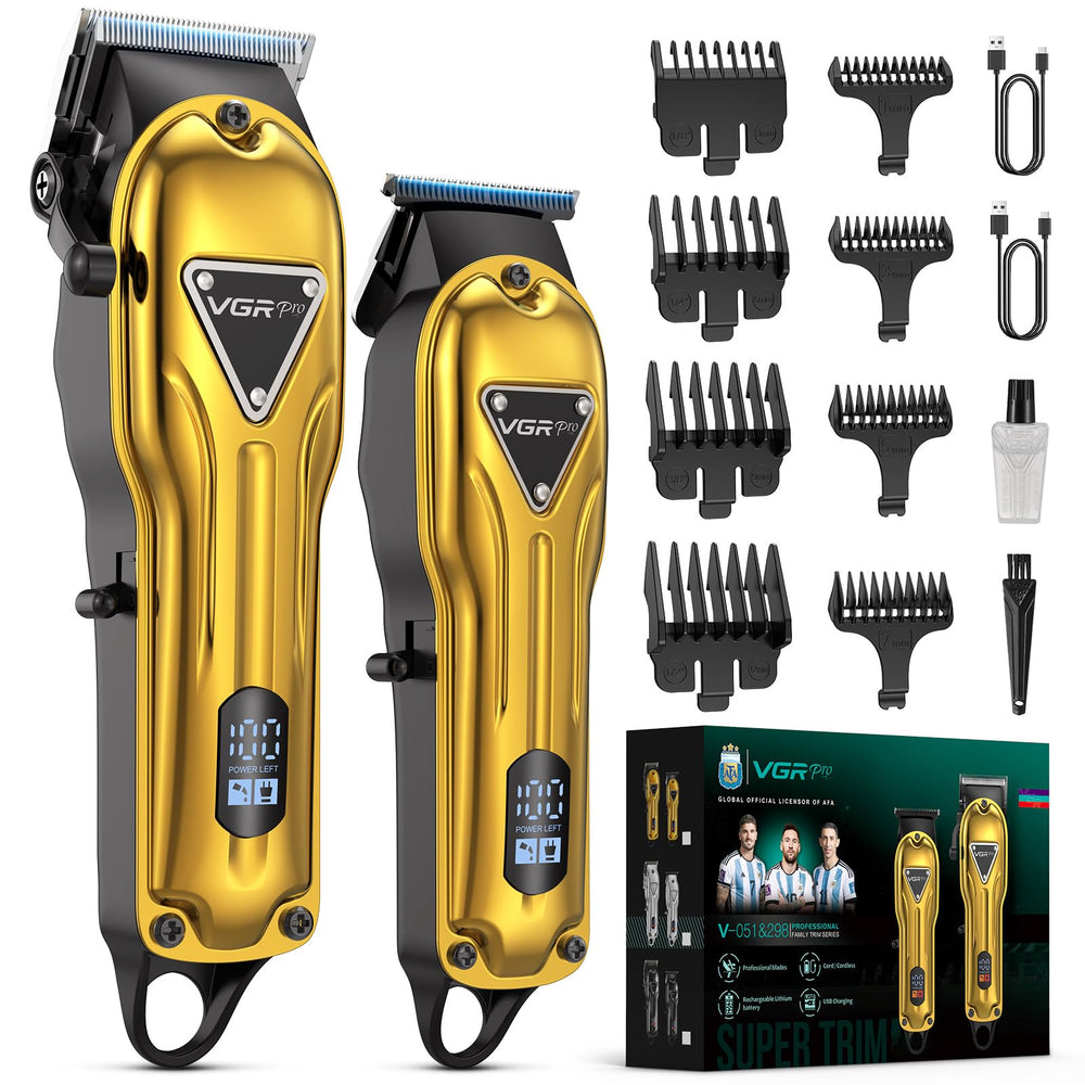 Cortapelos VGRPRO inalámbrico con set completo para cortes precisos en casa