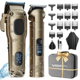 Cortapelos profesional VGRPRO en mano con diseño ergonómico para uso cómodo.