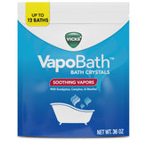 Vicks VapoBath: cristales de baño disolviéndose para relajación