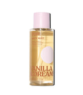 Victoria's Secret bruma corporal rosa vainilla soñada en frasco; aroma suave para uso diario.
