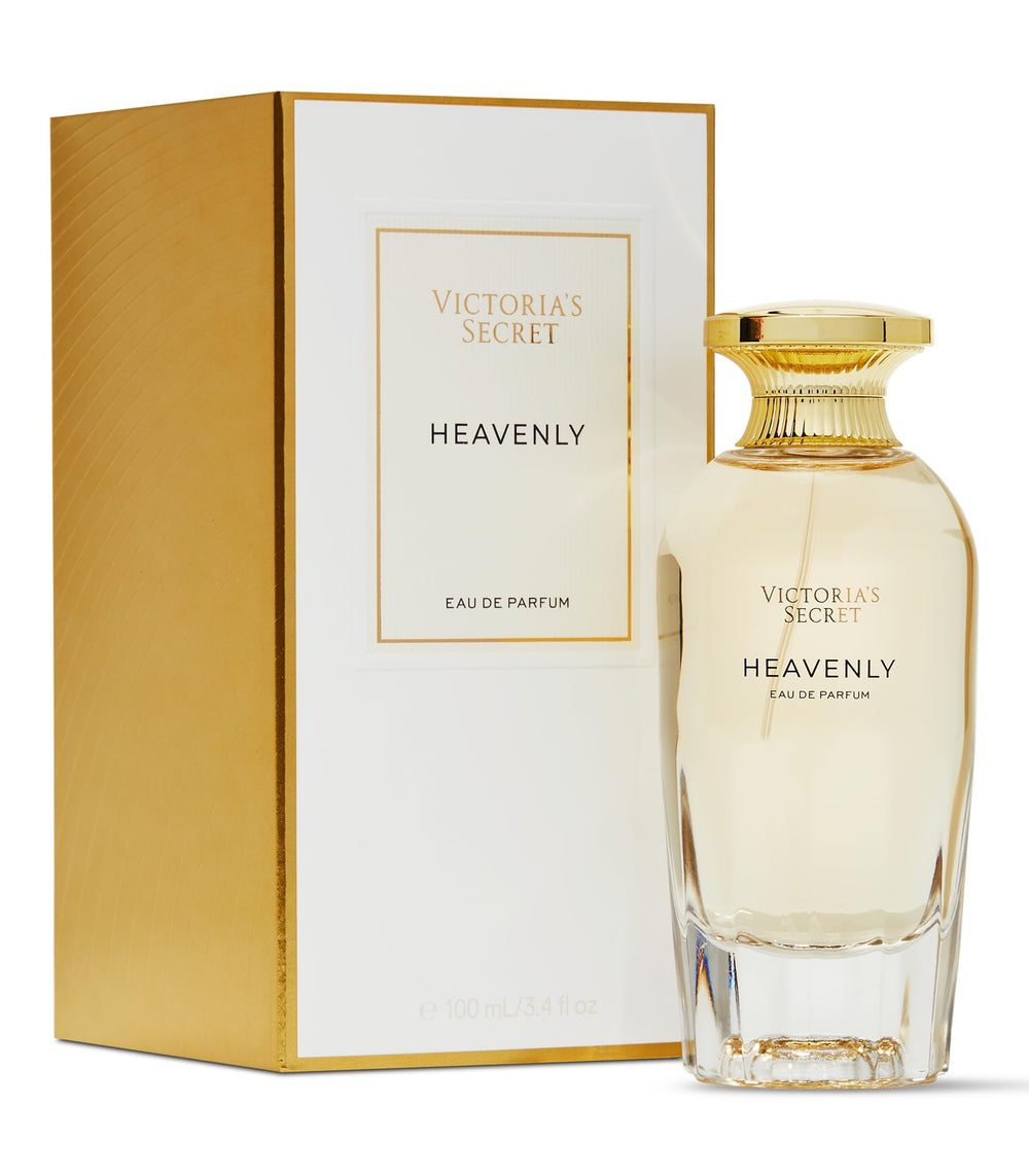Victoria's Secret Heavenly frasco dorado, aroma lujoso para ocasiones especiales.