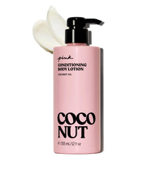 Victoria's Secret Pink Coco loción corporal en bote, ofrece hidratación suave