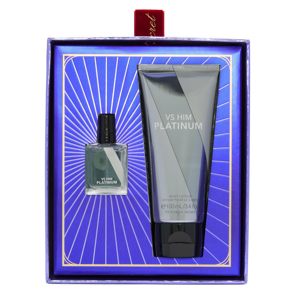Victoria's Secret Platinum Mini Fragrance Duo bottle and packaging, ideal for travel.