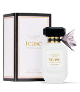 Victoria's Secret Tease Crème Cloud bottle close-up highlights vanilla note for evening allure.