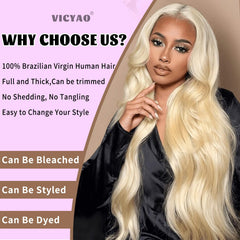 VICYAO 613 blonde body wave 22-inch bundles add length with graceful wave.