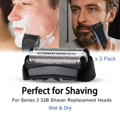 VIDSA S3 replacement heads – detailed blade/mesh close-up for precise shaving.