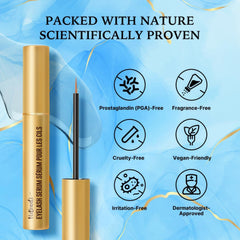 VieBeauti Sérum para pestañas, fórmula vegana libre de crueldad para ojos sensibles.