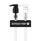 Dispensador universal VIGOR PATH en botella, vista frontal de la bomba para uso rápido.