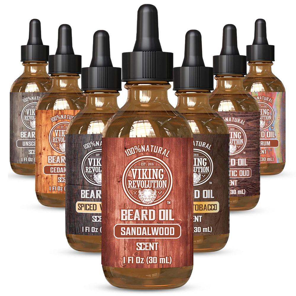 Viking Revolution: aceite de barba con aroma a sándalo para suavidad y nutrición de la barba