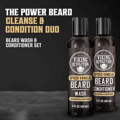 Botella acondicionador para barba de Viking Revolution, desenreda y suaviza la barba.