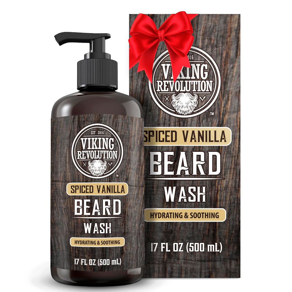Viking Revolution Shampoing Barbe Vanille Épice: bouteille prête à nourrir la barbe.