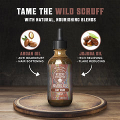 Viking Revolution botella-aceite-barba muestra formato natural y práctico