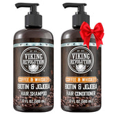Viking Revolution: botella de champú cafe whiskey para hombres, aroma intenso.