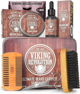 Cepillo de barba Viking Revolution con pelo de jabalí para desenredar y suavizar la barba