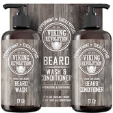Champú para barba de Viking Revolution con argán y jojoba limpia suavemente la barba.
