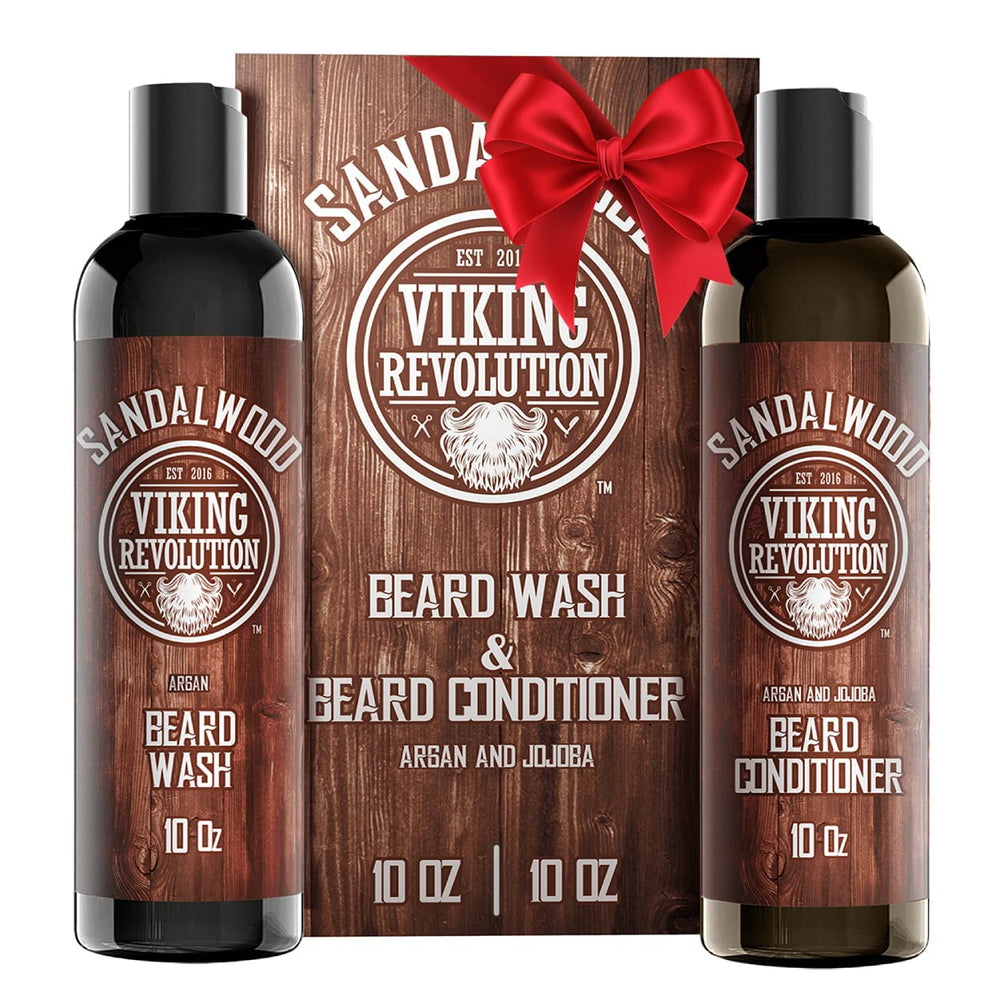 Set Viking Revolution para barba con aceite de argán y jojoba hidrata y suaviza.