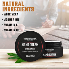Crema de manos Viking Revolution, textura ligera para absorción rápida.