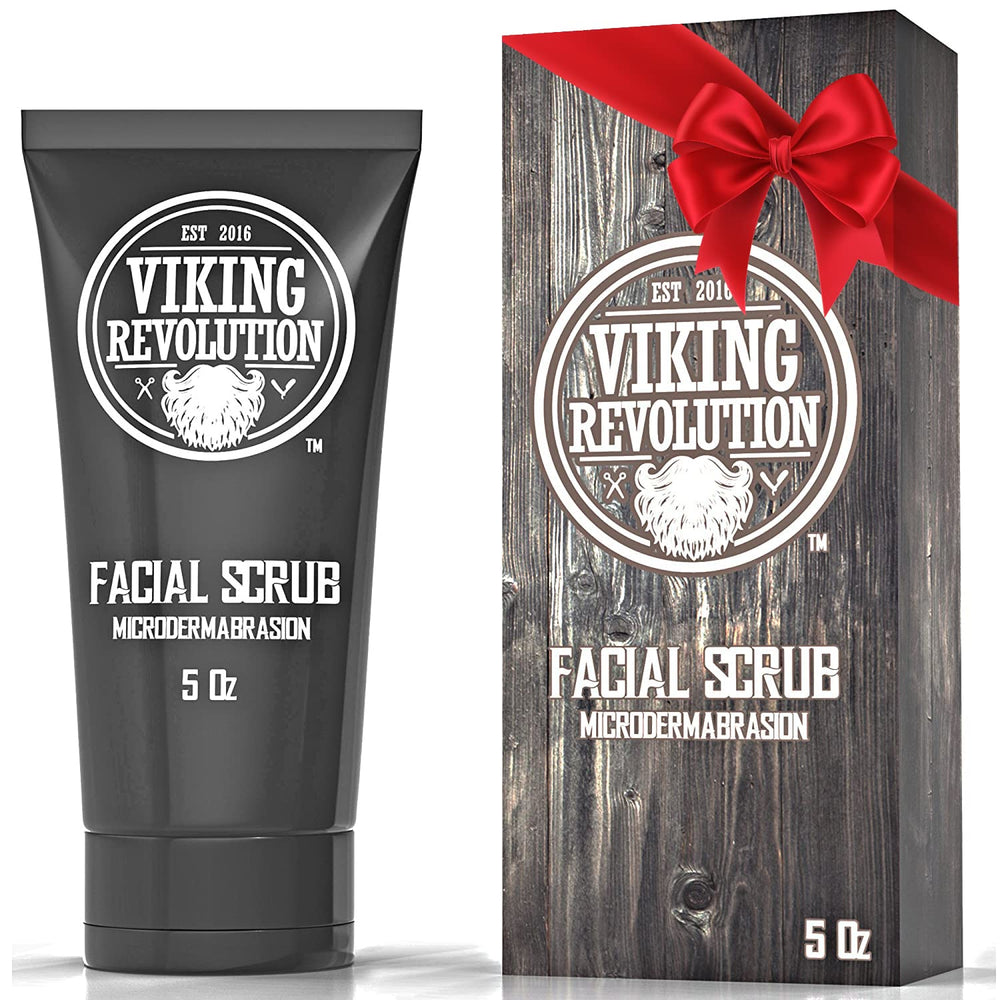 Viking Revolution exfoliante facial para hombres en botella, exfolia y limpia la piel.