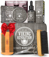 Kit Viking Revolution con estuche metálico, regalo práctico para barba.