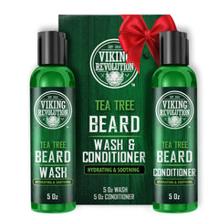 Viking Revolution Lava la barba con árbol de té para una limpieza suave.