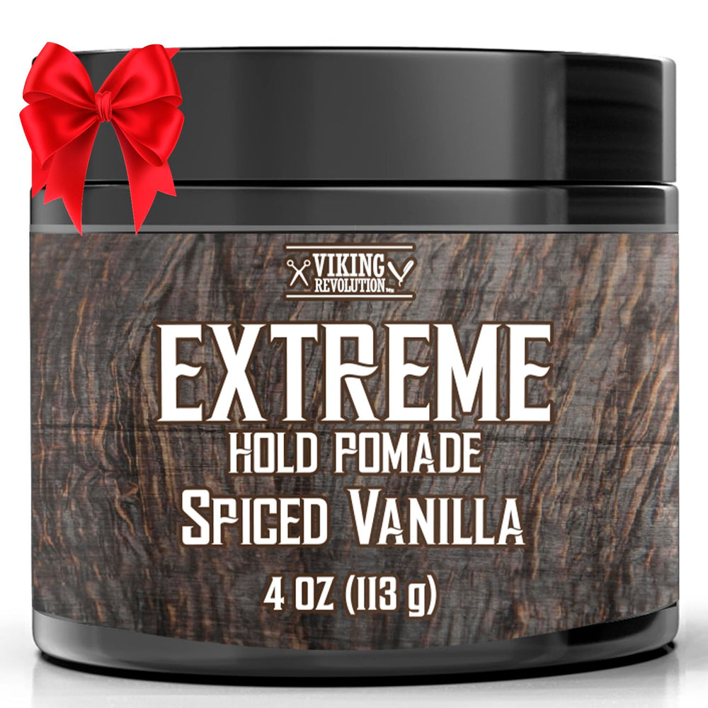 Viking Revolution pomada para cabello con vainilla especiada en aplicación suave que ofrece control duradero.