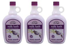 Lavender bath scene with bubbles using Village Naturals Therapy milk bath for a calming soak