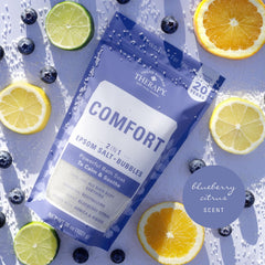 Village Naturals Therapy Comfort Bath, envase doble ideal para uso en casa.