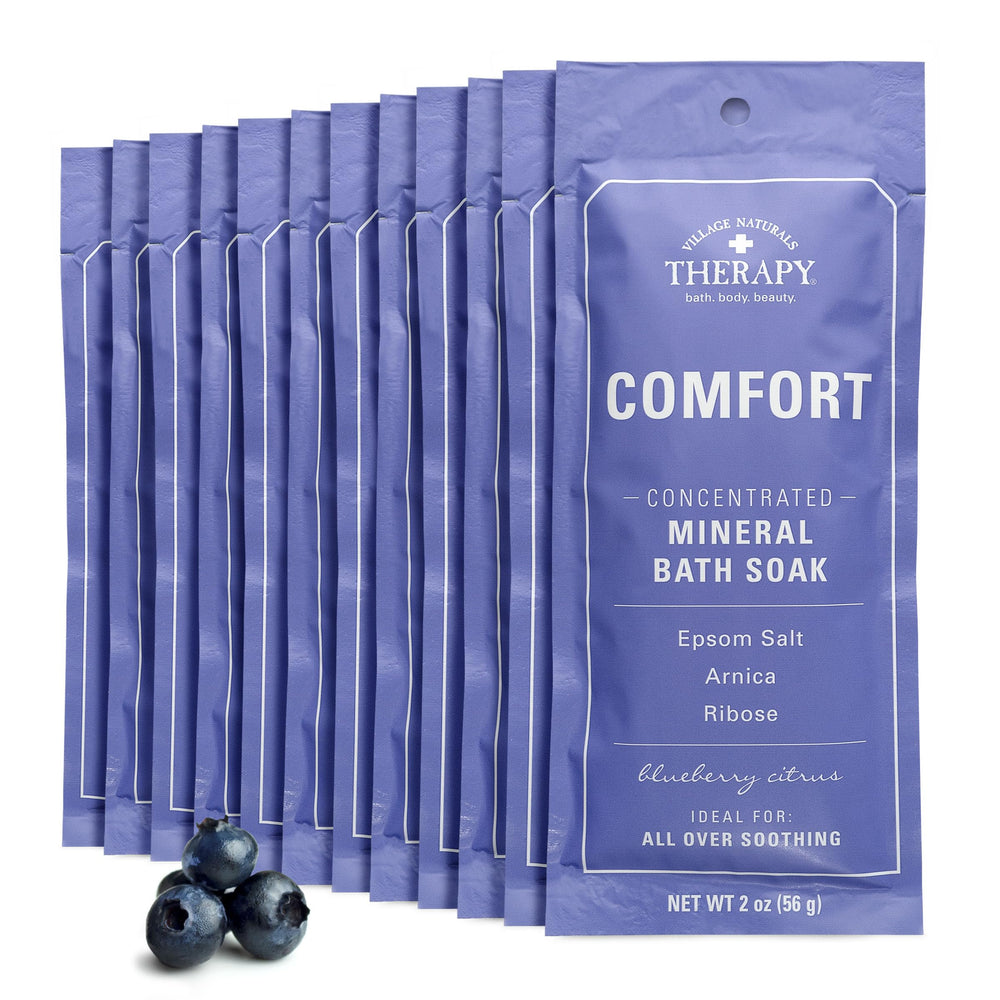 Village Naturals Therapy Comfort Mineral Bath Blueberry Citrus en paquetes para relajación en tina