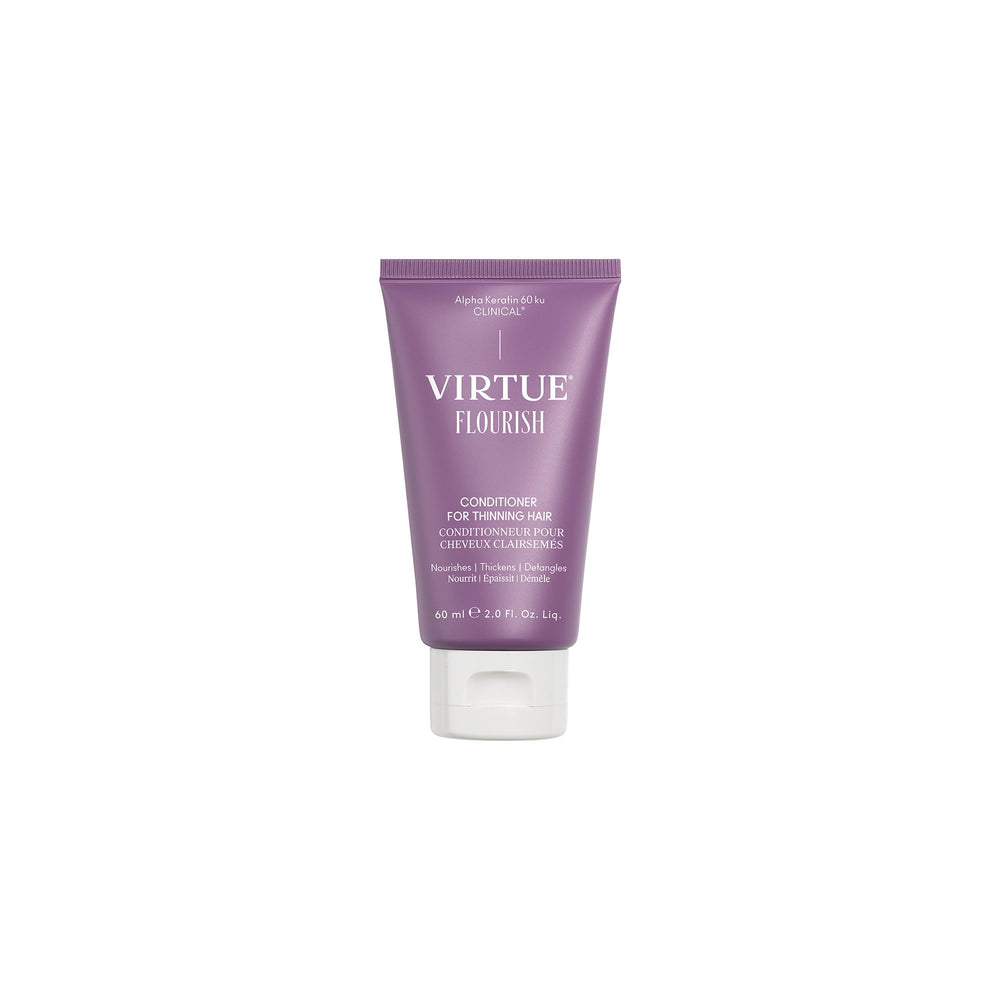 VIRTUE Flourish: flacon élégant facilitant le démêlage et l'hydratation.